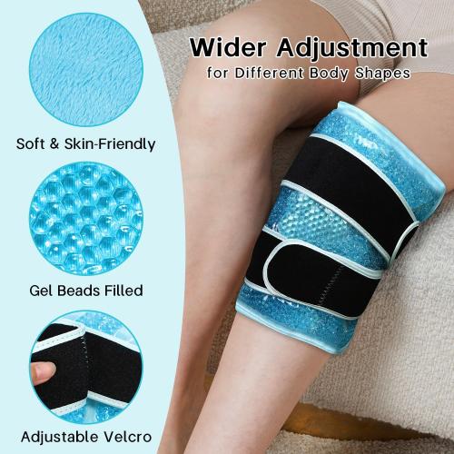 Ice Pack for Knee Pain Relief Reusable Gel Ice Wrap for Leg Injuries Swelling Knee Replacement Post-Surgery Recovery Adjustable Cold Therapy Wrap for Arthritis Meniscus Tear and ACL (Blue)
