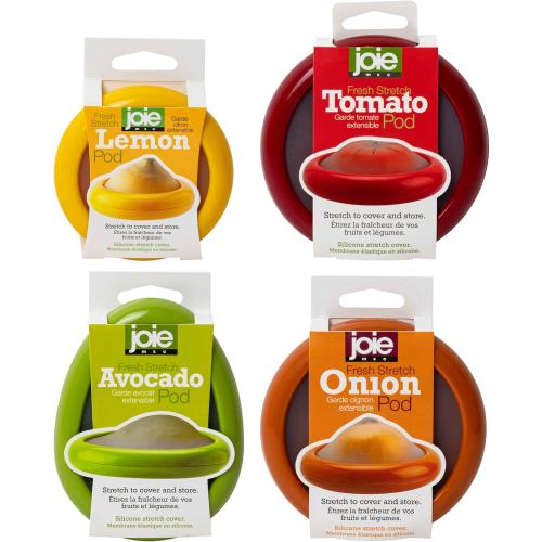 Joie Food Saver Set, Avocado, Tomato, Onion, and Lemon Stretch Pods, Silicone, One Size, 4 Count
