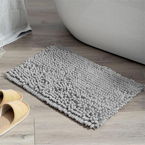 Luxury Bath Mat - Large & Soft, Machine Washable, Perfect for Bathroom Decor, Shower Comfort & Foot Pampering,Light Gray,