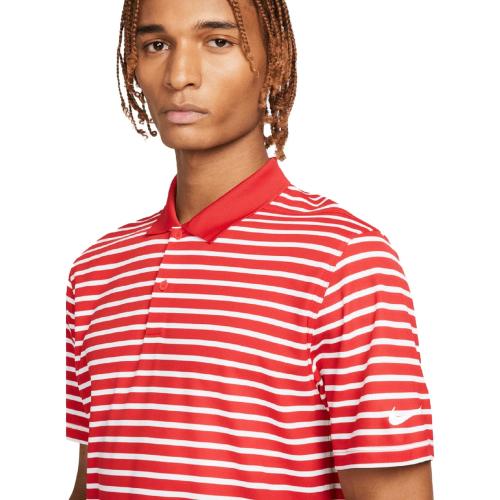 Nike Dri-FIT Victory Men's University Red/White Striped Golf Polo Size XXL