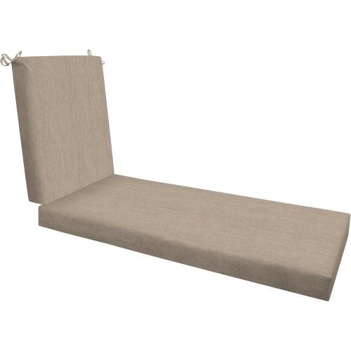 Honeycomb Outdoor Chaise Lounge Cushion for Patio Furniture, Water & Fade Resistant, Removable Cover, 21.5 x 70, Heritage Textured Solid Birch Tan