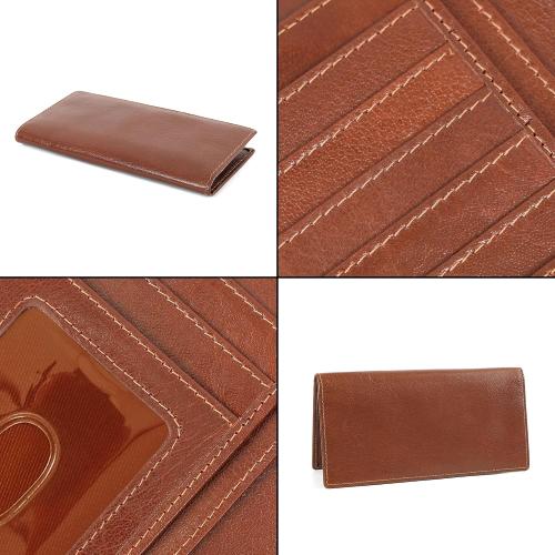 ELIZO Men's Genuine Leather Long Wallet - RFID Blocking Rodeo Checkbook Wallet | Western Bifold Wallet with 16 Card Slots, ID Window | Top Grain Leather Cowboy Wallet | Tequila