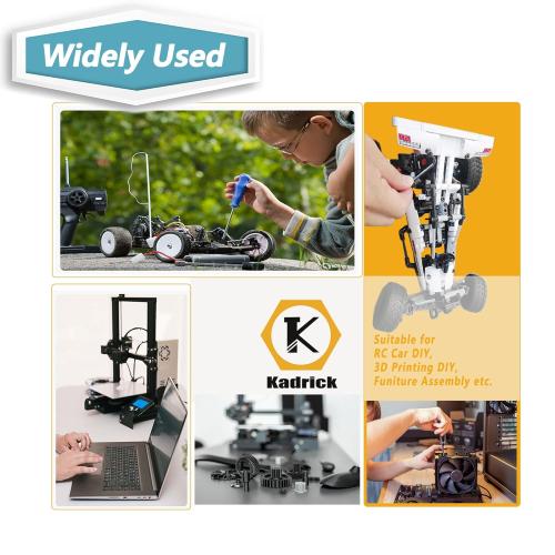 Kadrick Metric Screw Assortment, 2000PCS Metric Bolt Assortment Kit M2 M3 M4 M5 Machine Screws with Lock & Flat Washers, Grade 10.9 Alloy Steel Hex Socket Button Head Black Screws Nuts and Bolts Kit