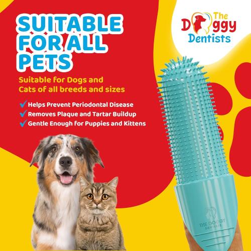 Dog Toothbrush Cat Puppy Finger Toothbrush | Pack of 2 with Storage Cases | Remove Plaque & Tartar Fights Bad Breath | 360° Bristles | Cat Dog Teeth Cleaning Products