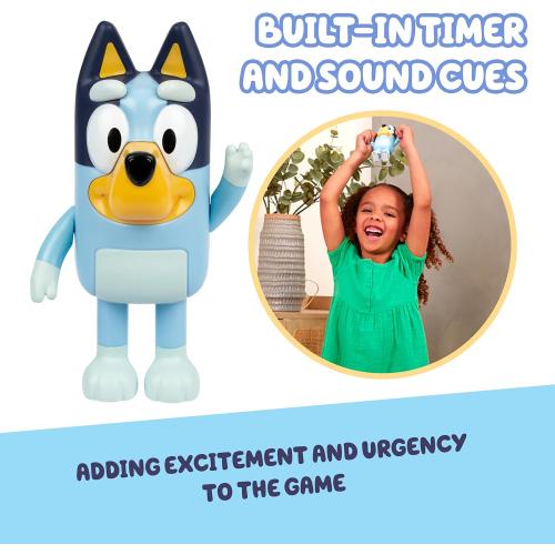 Bluey Game Hide and Seek Figure, Articulated, Musical Kids Figurines with Dance Mode, Interactive Play Toddler Figurine Toys for Ages 3