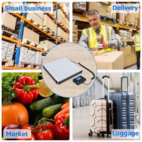 Shipping Scale, 440 lbs/0.35oz High Accurate Digital Postal Scale with Hold/Tare Function, Shipping Scale for Small Business, Packages, Luggage, Home Use, Battery & Charging Cable Include