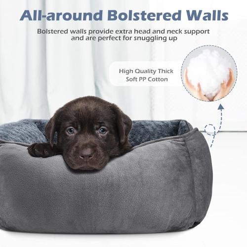 INVENHO Large Dog Bed for Large Medium Small Dogs, Rectangle Washable Dog Bed, Orthopedic Dog Bed, Soft Calming Sleeping Puppy Bed Durable Pet Cuddler with Anti-Slip Bottom L(30x24x9)