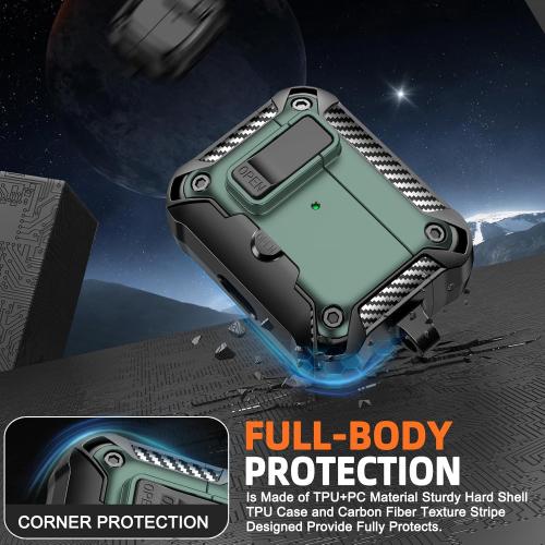 for AirPods Pro 3 Case (2025) with Phone Stand,Full Drop Protection Automatic Snap Switch Design with Cleaner Kit for iPod Pro 3rd Charging (USB-C/Lightning Cable)