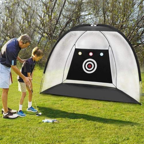 Size 10x 7.5 Golf Net, Easy POP UP Golf Practice Hitting Nets with Turf Mat, Easy to Install 10x7.5FT All in 1 Hitting Aid Backyard Driving Chipping Swing Training, Idea Gifts for Men