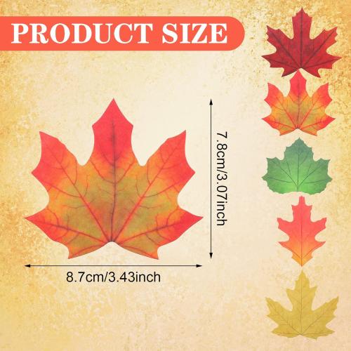 200 Pcs Parchment Fall Leaves Thanksgiving Cheese Parchment Decorative Cheese Paper Leaves for Plate Table Charcuterie Boards Food Serving Decoration