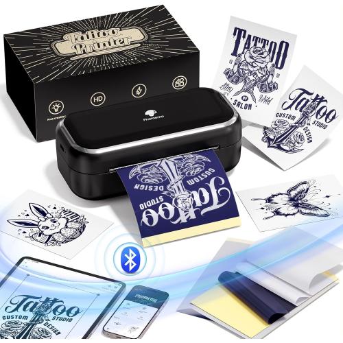 Phomemo Tattoo Stencil Printer with 30pcs Transfer Paper, 2026 Mini Tattoo Stencil Printer, AI Creative Bluetooth Tattoo Printer Machine Easy to Use for Tattoo Beginners, Enthusias, Artists