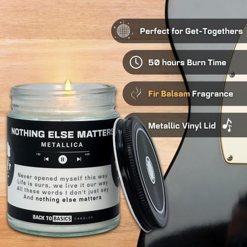Back to Basics Candles | Nothing Else Matters - 9oz Soy Wax Fir Balsam Scented Candle for Home Decor, Birthday Gifts for Women, Men, Best Friend | Relaxing Aromatherapy Made in USA