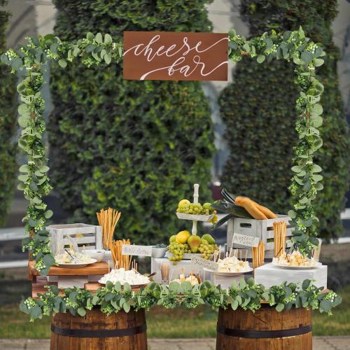 MAKHOT 5.9FT Eucalyptus Garland, Artificial Greenery Garland Flower, Green SpringGarland Wreath Vines Decorations, Fake Silver Dollar Eucalyptus Leaves Vines for Table Home Wedding Mantle Party Decor