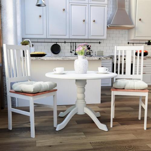 Klear Vu Gripper Overstuffed Universal Non-Slip Dining Chair Cushions for Kitchen Decor or Office Use, U-Shaped Skid-Proof Seat Pad, 17x17 Inches, 2 Count (Pack of 1), Chenille Cream