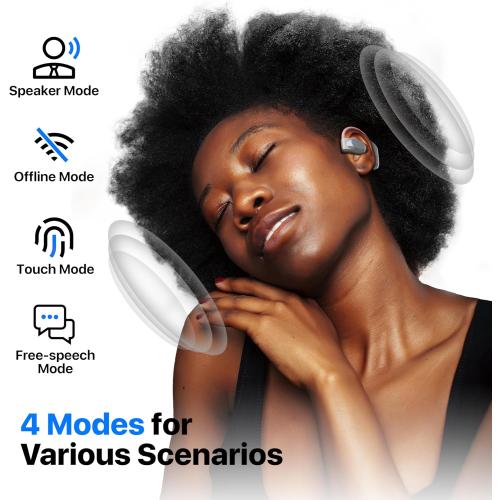 AI Language Translator Earbuds, OWS Real-Time 3-in-1 Translation Earbuds 169 Languages & Accents, Translation Device for Travel Business Learning,Pink