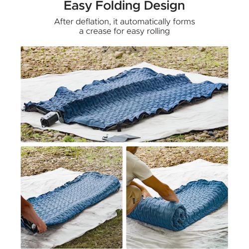 Acacia 4 Thick Self Inflating Sleeping Pad with Foam, Innovative Y-Shaped Telescopic Structure, Ultraportable Camping Air Mattress with Pump Sack, Easy Roll Up Sleep Bed for Travel Tent Car