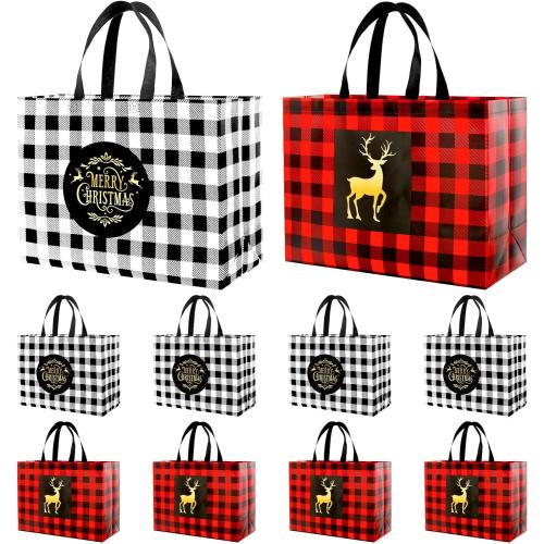 8PCS Extra Large Christmas Bags Reusable Holiday Gift Bags with Handles for Xmas Party Supplies