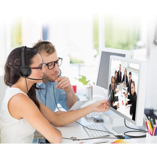 MillSO Headset Splitter for 2 TRRS Headphones or Mics - 3.5mm Jack Adapter TRRS 4-Pole Splitter Male to 2 Dual Female Adapter