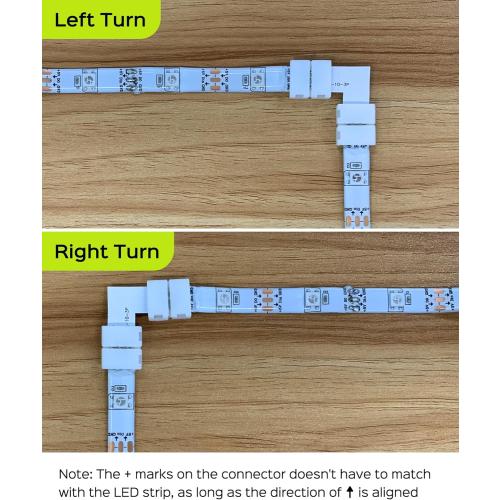 JACKYLED 30 Pcs 3-Pin LED Connectors, 10mm L Shape LED Strip Connectors Unwired Solderless Gapless Adapter Connectors Terminal Extension 12V 72W for WS2811 WS2812B SK6812 LED Strip -10 Packs
