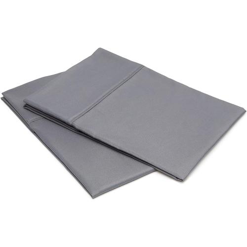 Amazon Basics Standard Pillow Cases, Machine Wash, Lightweight Super Soft Microfiber, Dark Gray, 20 x 30, Set of 2, Pillows Not Included