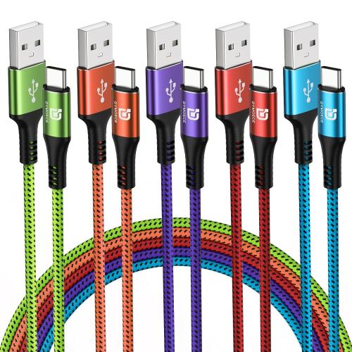 USB C Cable 5 Pack 10ft USB Type C to A Cord Fast Charging