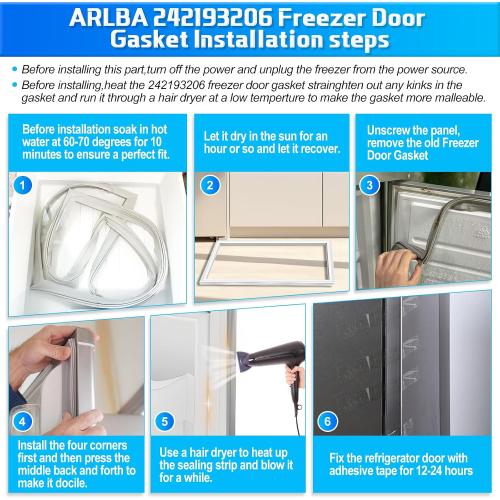 Upgraded 41.62x28.5 242193206 Refrigerator Fresh Food Door Gasket Comapatible with Frigidaire Ken-more Cro-sley Refrigerator Door Gasket Seal AP5806733,PS9493819 FFTR1828SP3A,FFTR1828SE0,CRT185SS1