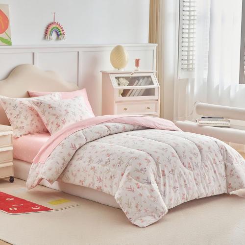 Size medium Cotton Comforter   Pink Floral Design, Soft n Cozy