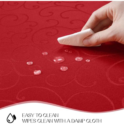 Romanstile Red Christmas Jacquard Rectangle Tablecloth, 60 x 84 Inch