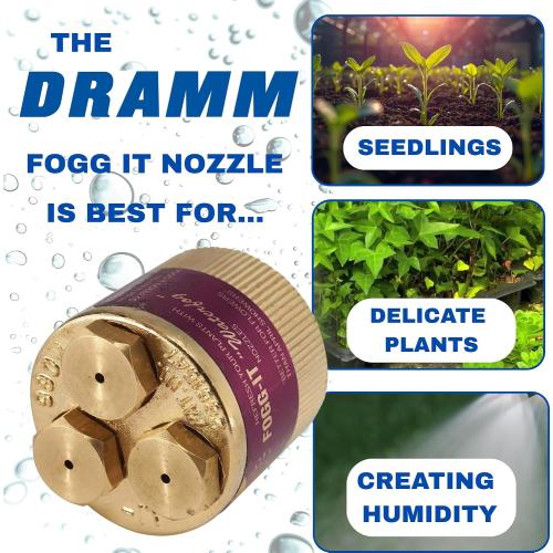 Dramm Fogg-It Mist Spray Nozzle with Brass Jets & Body, Perfect for Delicate Seedlings & Raising Humidty for Wilting Plants, Brass