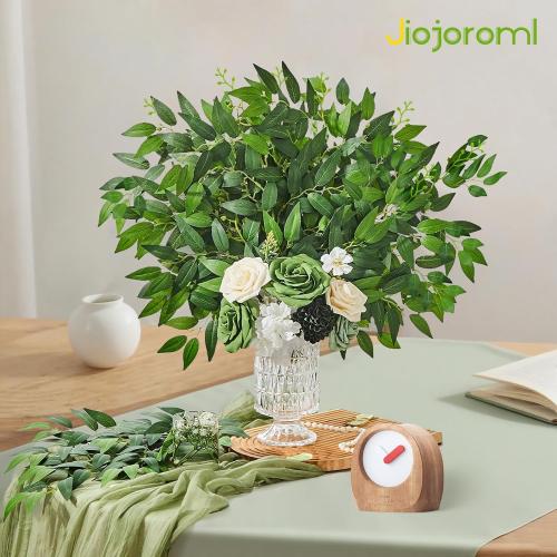 24Pcs Artificial Italian Ruscus Greenery Stems, Faux Green Leaf Garland Branches Hanging Greenery Spray for Wedding Bouquet,Arch,Table Centerpieces， Balloon Arch and Home Decor (24)