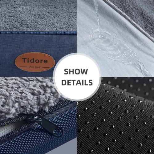 Orthopedic Dog Beds for Medium Dogs, Durable Egg Crate Foam Sofa Dog Bed wit Washable Removable Cover,Waterproof Lining,Pet Bed for Large Dogs (Navy Blue, 26.4 L x 21.7 W x 6.2 Th)