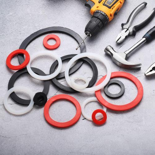 uxcell 12 Pcs Solid Nitrile Rubber Flat Washer DN20 1-11/32 OD x 3/4 ID x 1/4 Thickness Large Washers O Ring Sealing Gaskets, Industrial Flat Rubber Spacer, Black