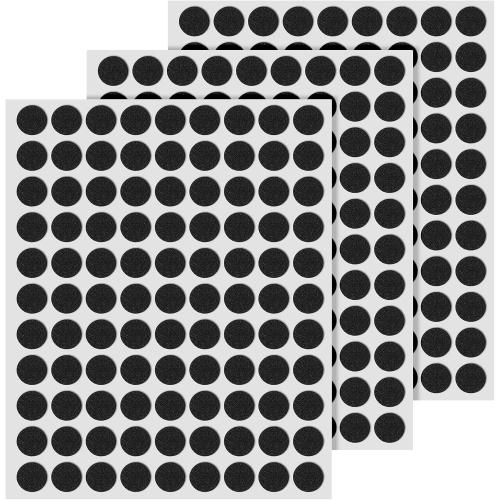 300 Pcs Mini Foam Felt Pads, Self Stick Pads Furniture Felt Pad Round 0.39 Inches Diameter Self Adhesive Cabinet Cushion Dots for Cabinet Doors Furniture Desks Floor Drawers Black