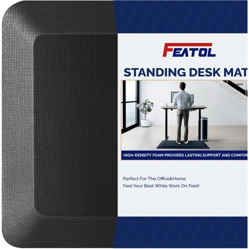 FEATOL Anti Fatigue Mat for Standing, 9/10 Extra Thick Ergonomic Standing Desk Mat, Comfort Memory Foam Standing Mat at Home,Office All Day (20 x 32, ‼️Mat style is different but size is accurate‼️