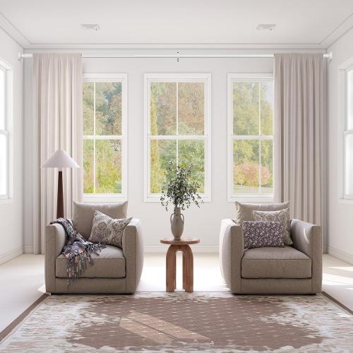 Tension Curtain Rod White Shower Rod 40-118IN Long Curtain Rods No Drilling Adjustable Tension Rods of Shower or Bathroom Outdoor Window Patio Diameter 1.26In
