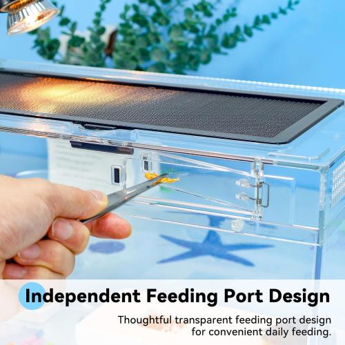 16x10x8 Inch Turtle Tank Kit A High-Definition Aquarium with Heating Lamp, Filter, Advanced Ventilation, High-Temperature Resistance, Complete Accessories for Turtle Habitat