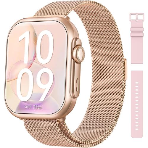 Smart Watch for Women Men Fitness: Smart Watch for iPhone&Android Bluetooth Call with SpO2 Sleep Heart Rate Monitor,IP68,Fitness Tracker with 120 Sport,Reloj Inteligente 30 Day Battery Life, 2 Bands