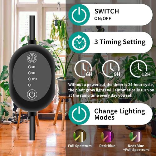 Grow Lights for Indoor Plants, 243 LEDs Plant Growing Lights with 3 Color Changing Red Blue Full Spectrum, 48inch Height Standing Indoor Plant Grow Lamp with 6/9/12H Timer for Indoor Plants