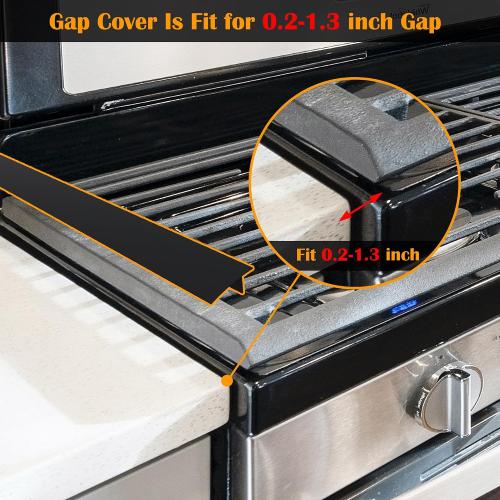 KindGa Silicone Stove Counter Gap Cover - 25 Inch Gap Filler 2 Pack Black