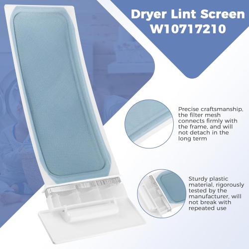 W10717210 W11607443 Dryer Lint Screen Replacement for Whirl-pool Ken-more May-tag Dryer Lint Filter, Replace WPW10717210, W11522758, W11451394, W11538107, 348846, 8558459 Dryer Lint Trap by Fetechmate