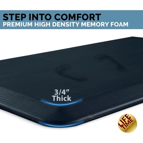 ComfiLife Anti Fatigue Floor Mat – 3/4 Inch Thick Kitchen Mats for Floor, Standing Desk Mat, Kitchen Rug – Comfort at Home, Office – Durable – Stain Resistant – Non-Slip Bottom (20 x 39, Navy)
