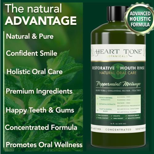 Colloidal Silver Mouthwash | Nano Silver Alcohol-Free Mouth Rinse | Aloe Vera, Zinc, MSM & 18 Botanical CO2 Extracts | pH Balanced | Fluoride Free | Peppermint