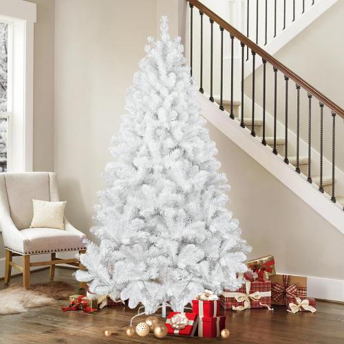 Kadunmina 6ft Artificial White Christmas Tree,Unlit Premium Xmas Tree with 760 Branch Tips,Fake Spruce Full Hinges Trees for Home,Office,Metal Base