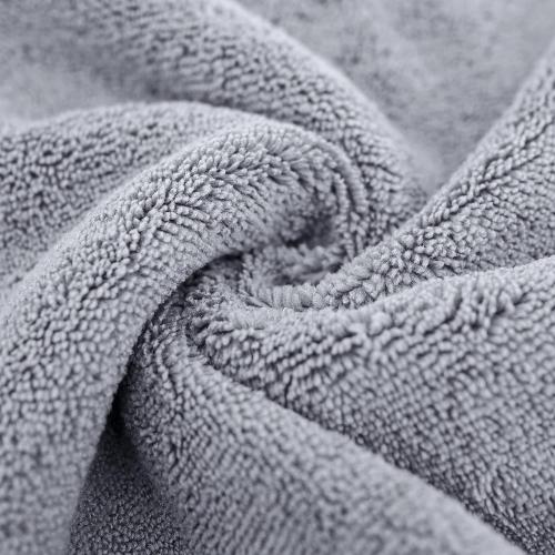 POLYTE Oversize, 60 x 30 in., Quick Dry Lint Free Microfiber Bath Towel Set, 6 Piece (Gray) (total of 18)