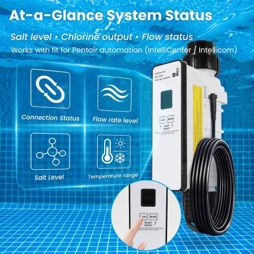 IC40 Salt Cell Chlorine Generator Replacement Fit for Pentair IntelliChlor | IC40 Salt Cell,EC-520555 520555 Power Center,Salt Chlorinator System for Inground Pools up to 40,000 Gallons