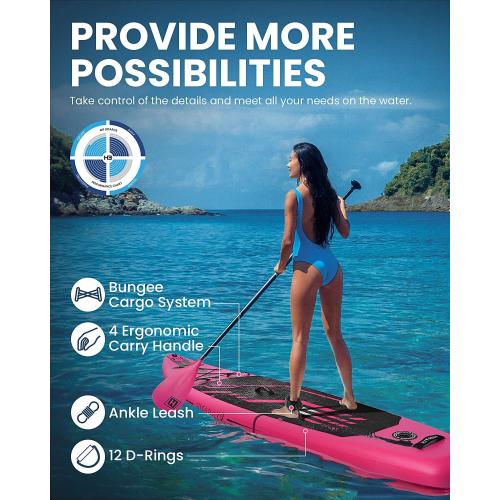 Inflatable Stand Up Paddle Board with Premium SUP Accessories & Camera Mount, Inflatable Ultra-Light (17.3lbs) Paddle Board for Adults & Youth of All Skill Levels, 11' Inflatable SUP Board