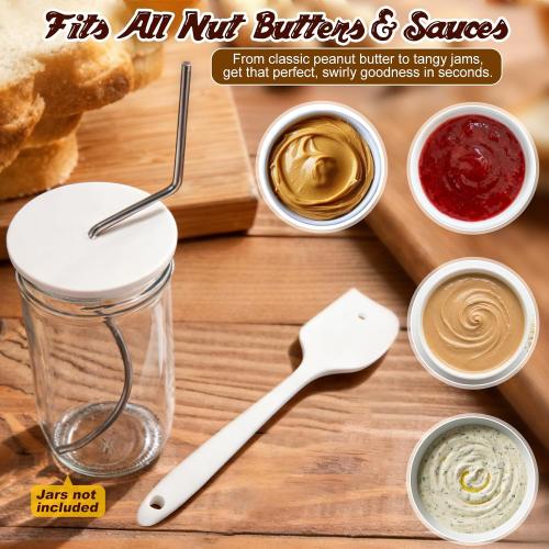 Natural Peanut Butter Stirrer Kit,304 Stainless Steel for 16-26 oz Jars