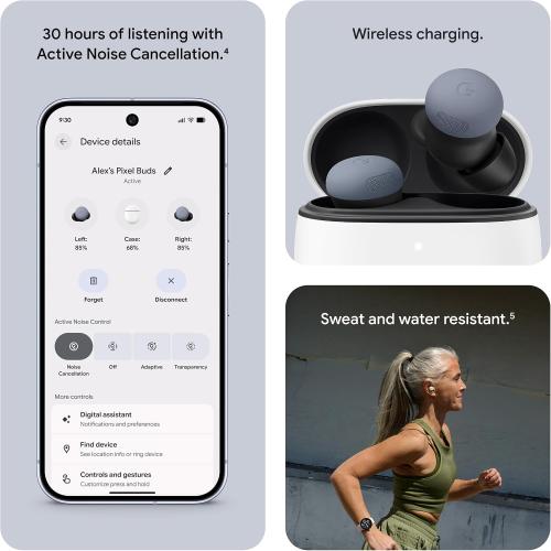 Google Pixel Buds Pro 2 - Wireless Bluetooth Earbuds with Pro-Level Active Noise Cancellation - Built for Gemini AI Assistant - Moonstone