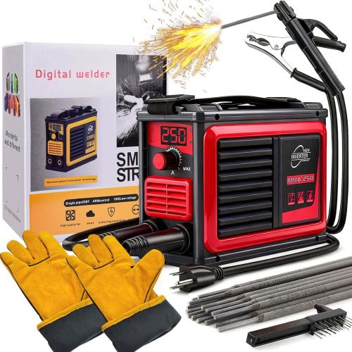 ‼️may have missing pieces or even scratches or stains ‼️HGNVGZ 250A Stick Welder 110V, Portable IGBT Arc Welder for Home DIY | IGBT Inverter, Hot Start Arc Force Anti-Stick, 1/16-1/8in Rods, Lightweight 3.7lbs, for Garage & Farm