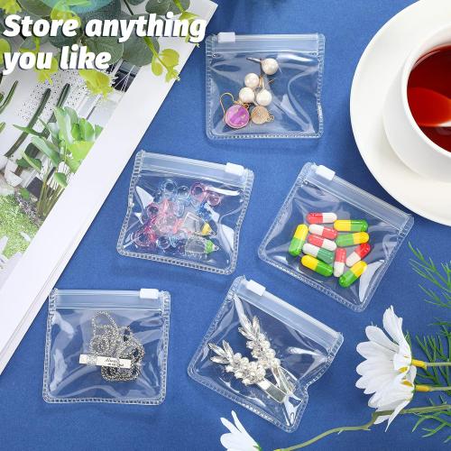 Nuanchu 36 Pieces Pill Pouches Bags Set Reusable Zippered Pill Baggies Clear Plastic Self Sealing Travel Medicine Organizer Storage with Slide Lock for Medicine and Small Items